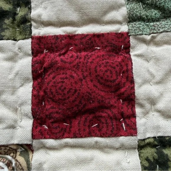 Vintage Patchwork Quilt 100x90 Floral Cottage Queen King Cotton - Picture 9 of 11